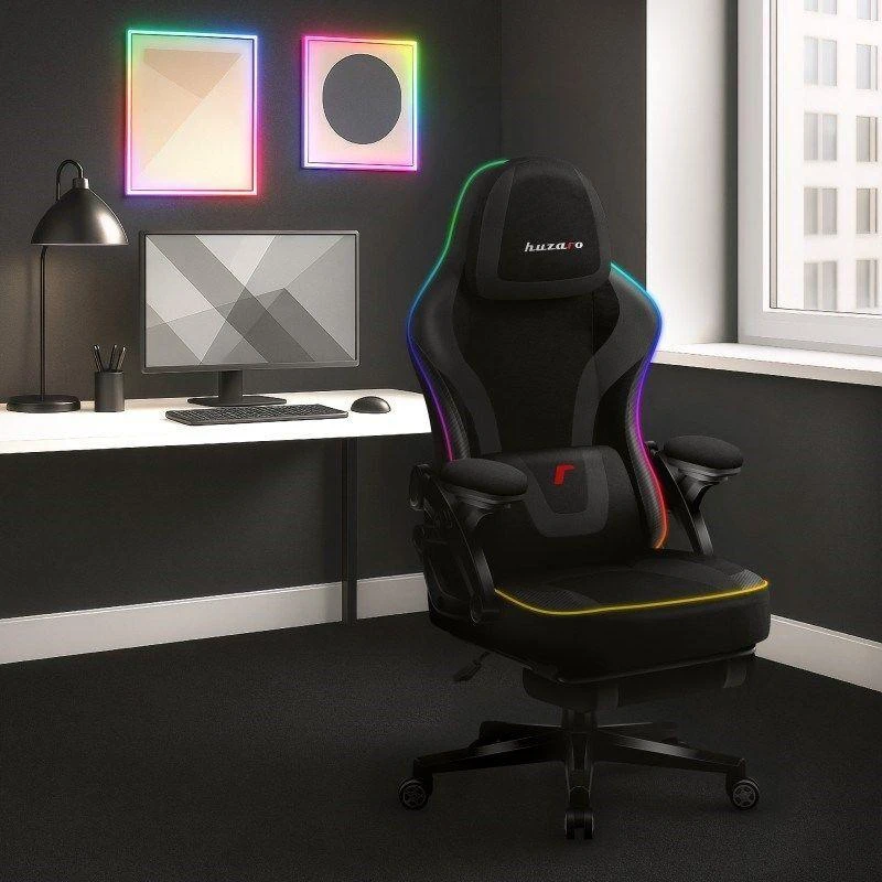 Žaidimų kėdė „Huzaro Force 4.6 Juodas Mesh RGB Smart“