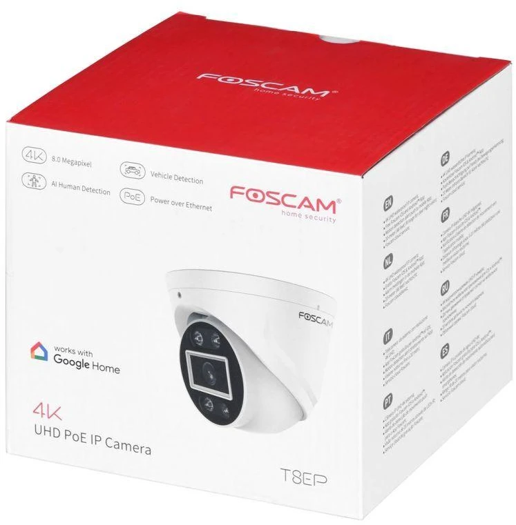 IP Kamera - Foscam T8EP 8MP POE, Balta