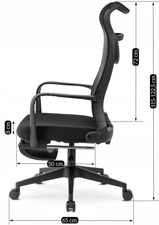 ACTON ergonomiška pasukama biuro kėdė su pakoja, juod