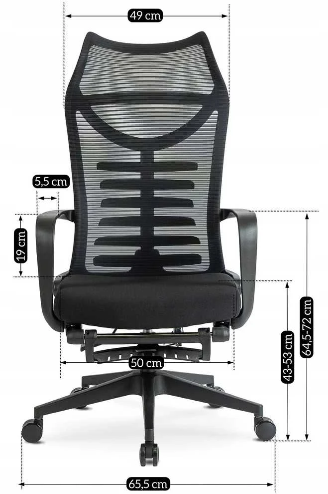ACTON ergonomiška pasukama biuro kėdė su pakoja, juod