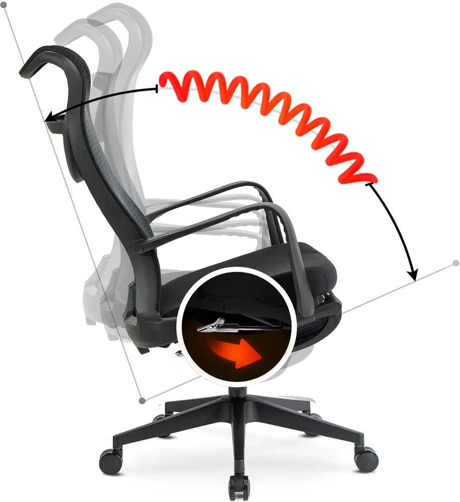 ACTON ergonomiška pasukama biuro kėdė su pakoja, juod