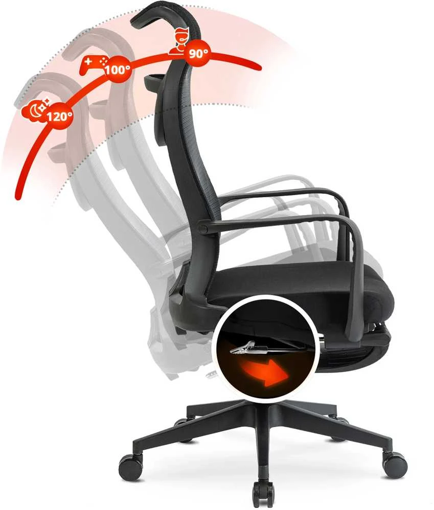 ACTON ergonomiška pasukama biuro kėdė su pakoja, juod