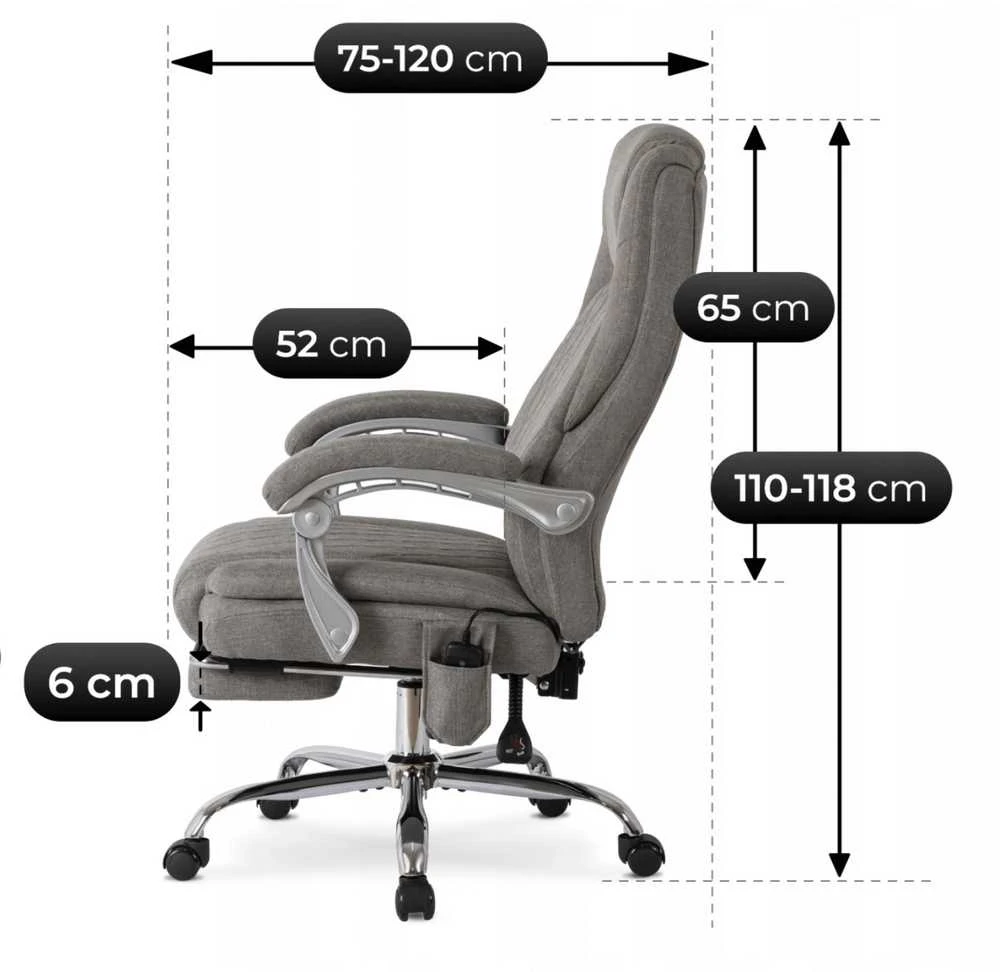 Comfort pasukama masažinė biuro kėdė su šildymo funkcija, smėlio spalvos, eko oda, moderni