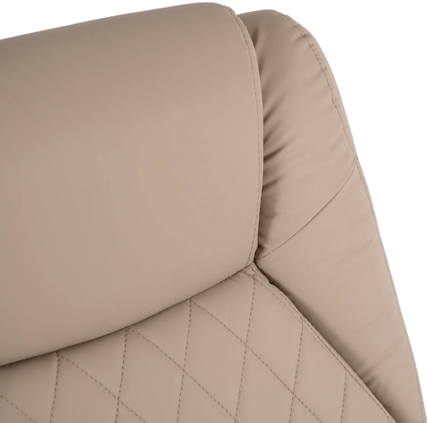 Comfort pasukama masažinė biuro kėdė su šildymo funkcija, smėlio spalvos, eko oda, moderni