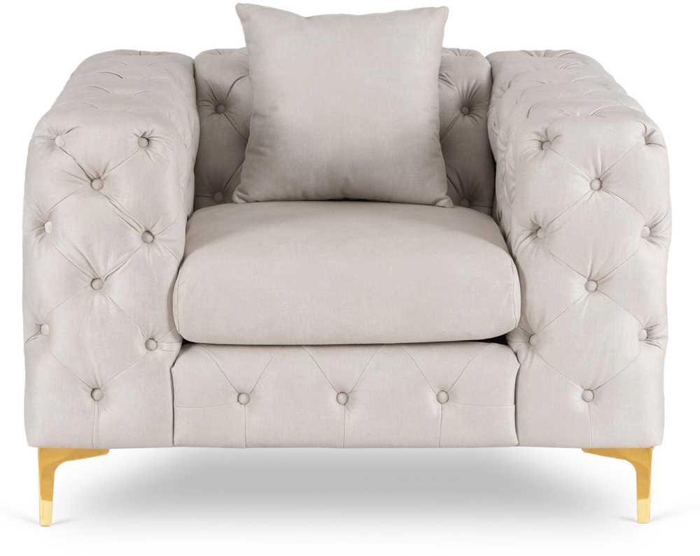 Sofa Mebel Elite Fotelis SORRENTO 1S, veliūrinis, 110 × 96 cm, kreminis