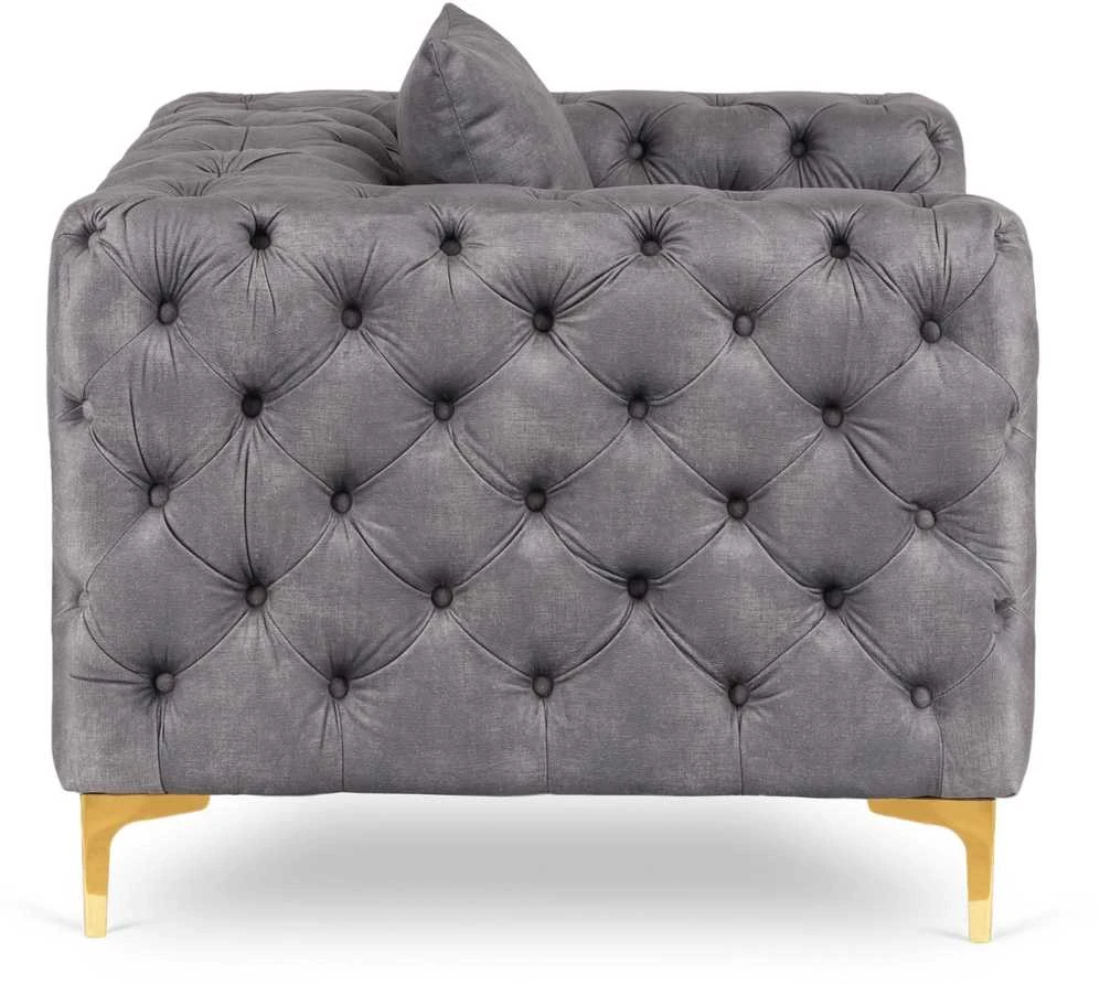 Sofa SORRENTO 1S poilsio fotelis, pilkas aksomas, modernus žavesys