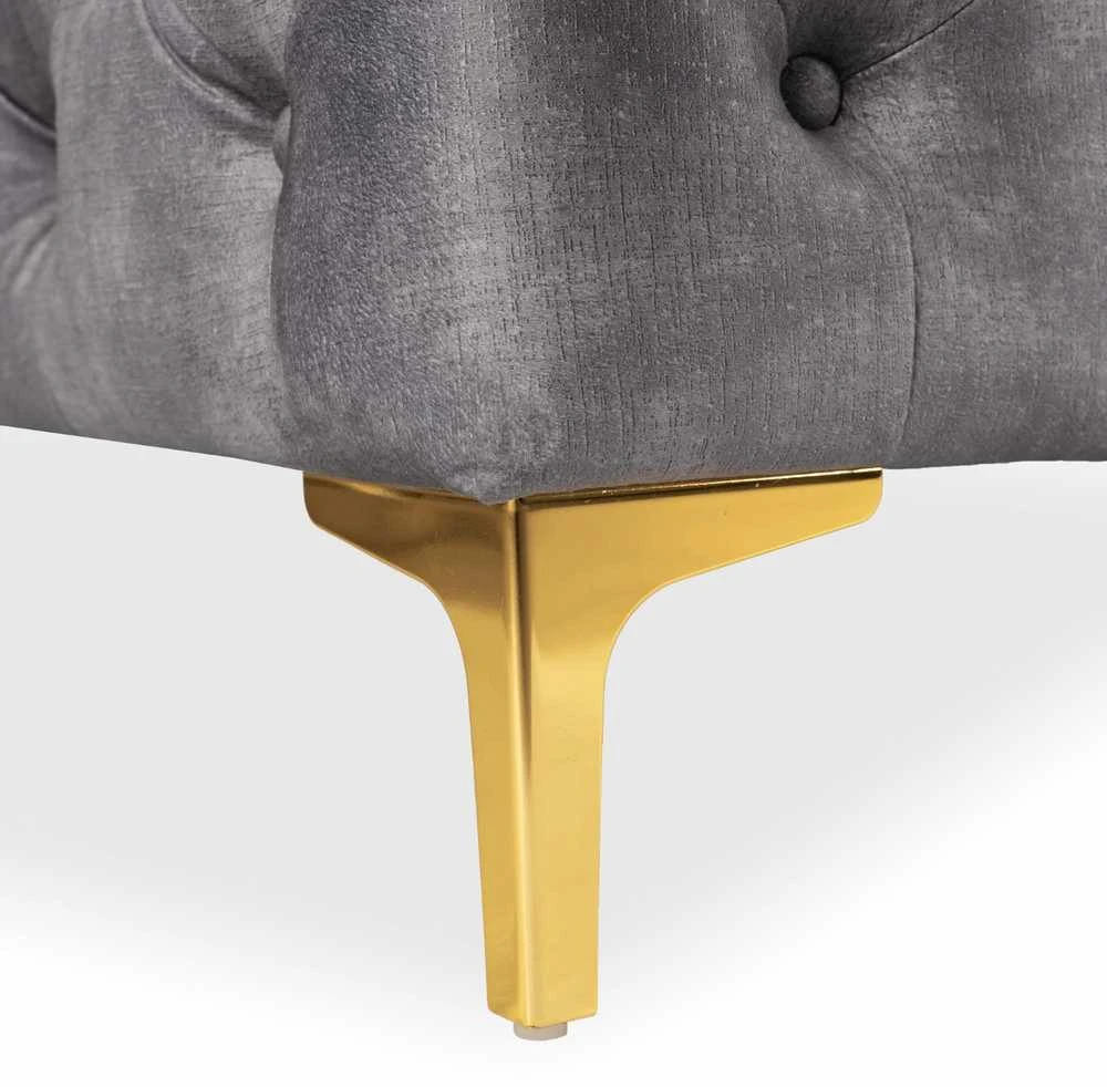 Sofa SORRENTO 1S poilsio fotelis, pilkas aksomas, modernus žavesys