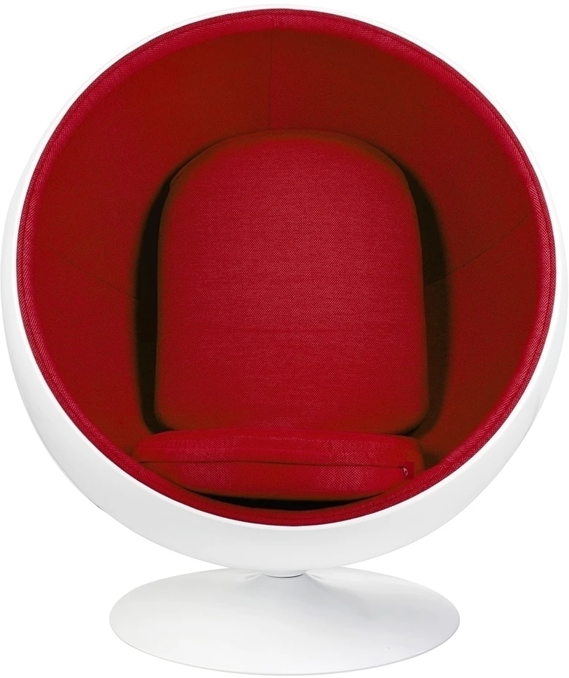 Fotelis BALL, baltos/raudonos sp.