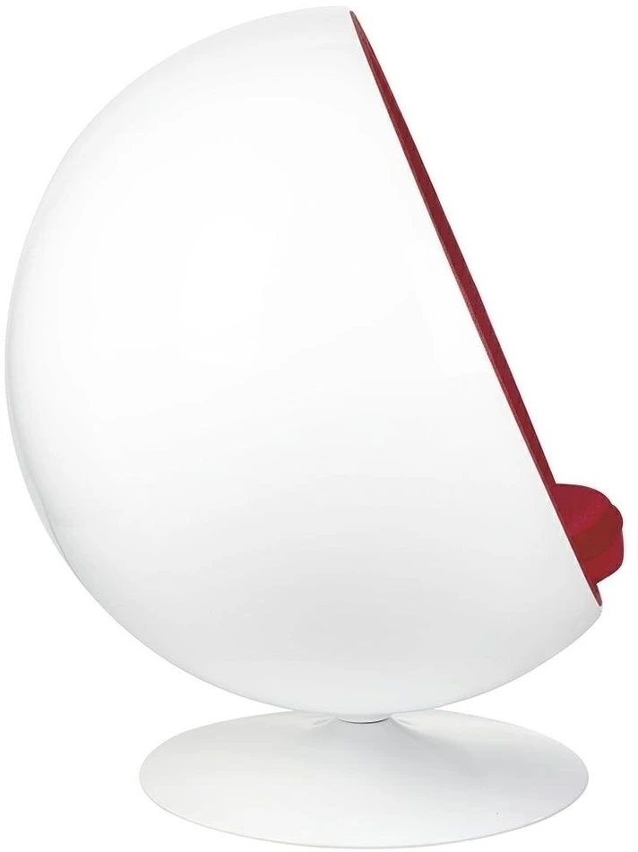 Fotelis BALL, baltos/raudonos sp.