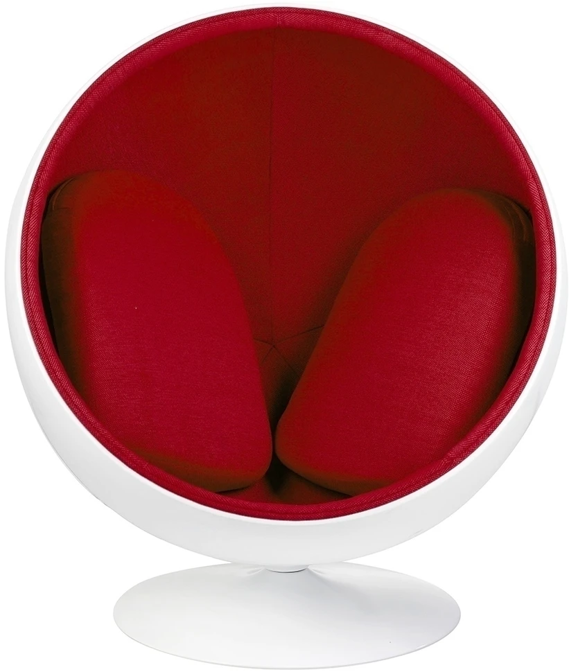 Fotelis BALL, baltos/raudonos sp.