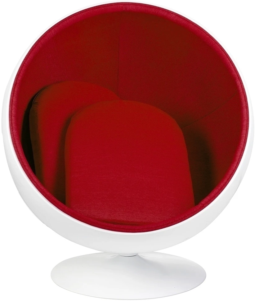 Fotelis BALL, baltos/raudonos sp.
