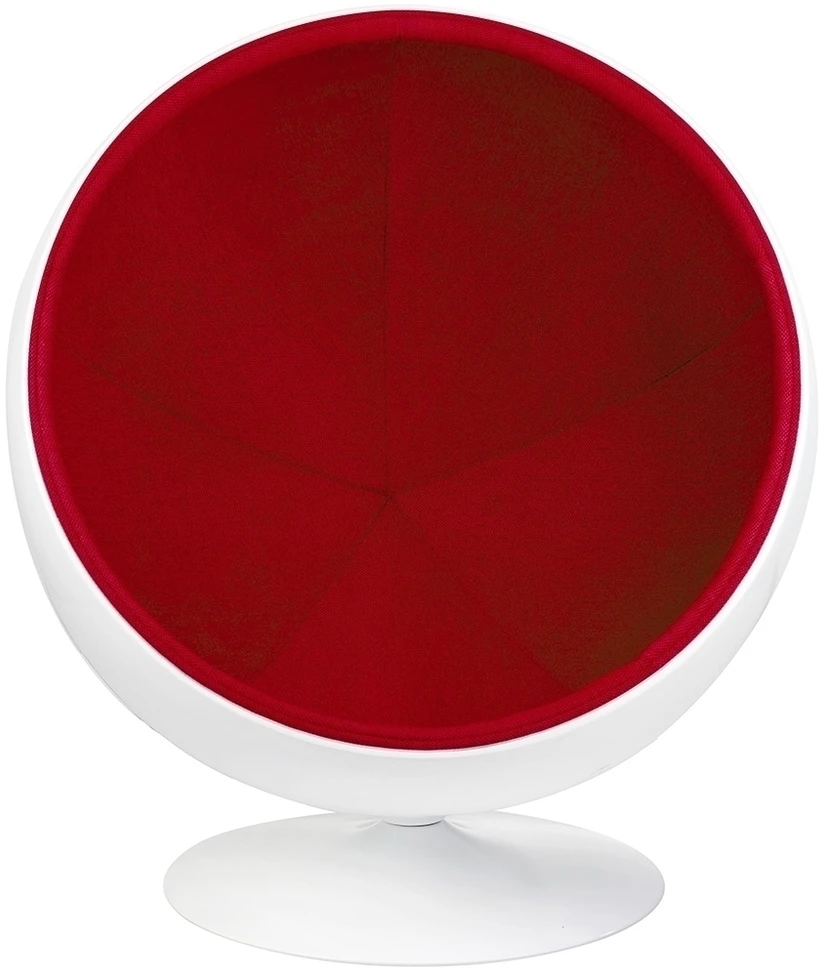 Fotelis BALL, baltos/raudonos sp.