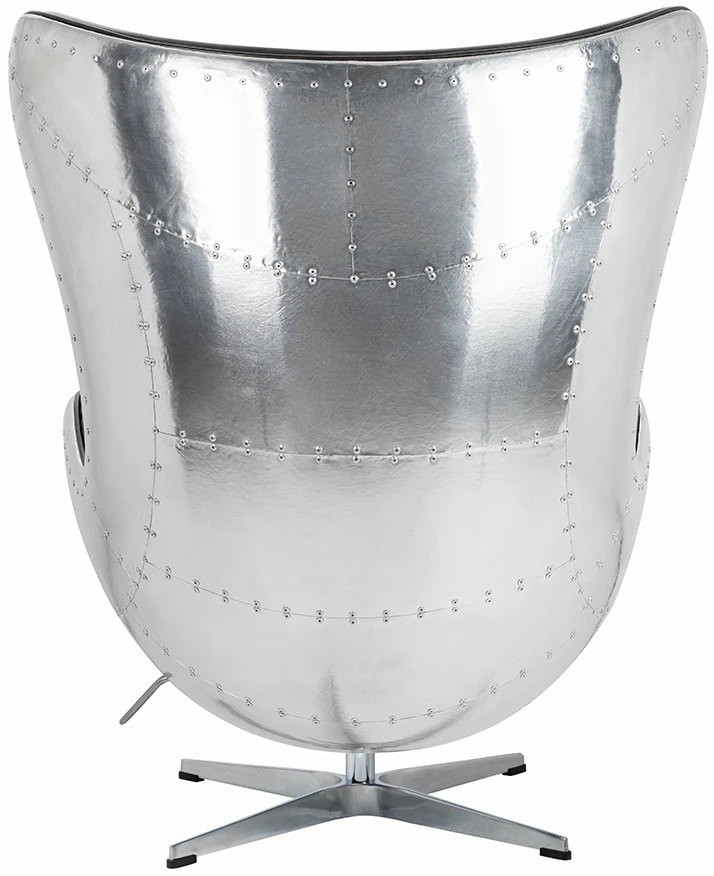 Fotelis EGG AVIATOR PU, juodas, pagaminta iš eko odos
