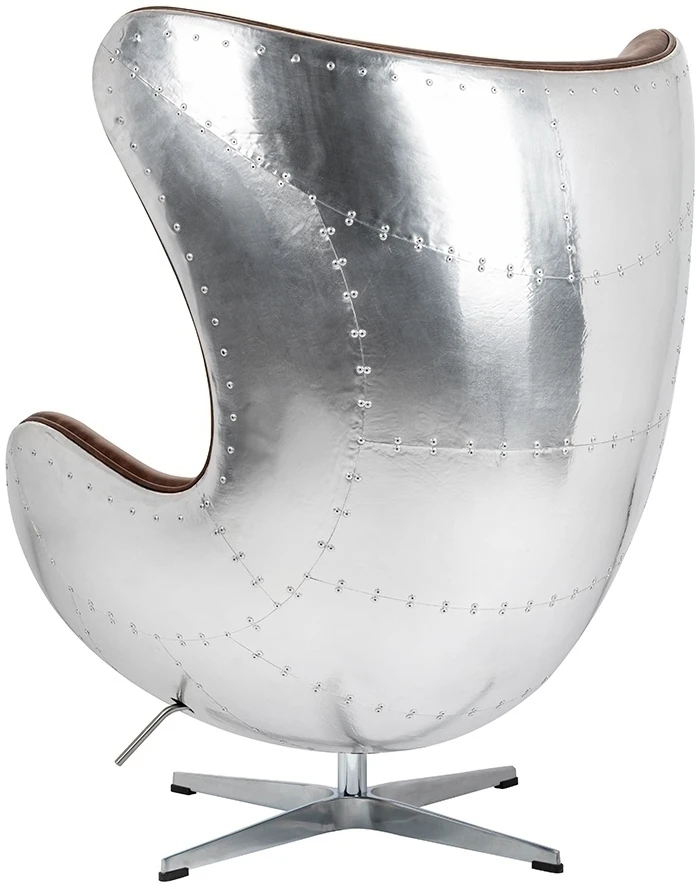 Fotelis EGG AVIATOR PU, rudas, pagaminta iš eko odos