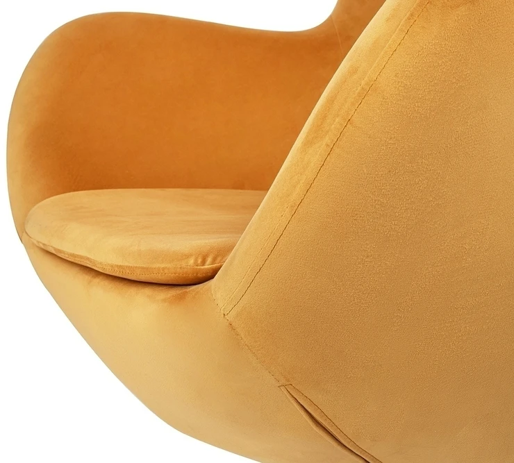 Fotelis EGG SZEROKI VELVET, geltonas