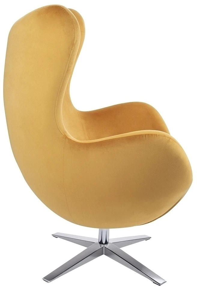 Fotelis EGG SZEROKI VELVET, geltonas