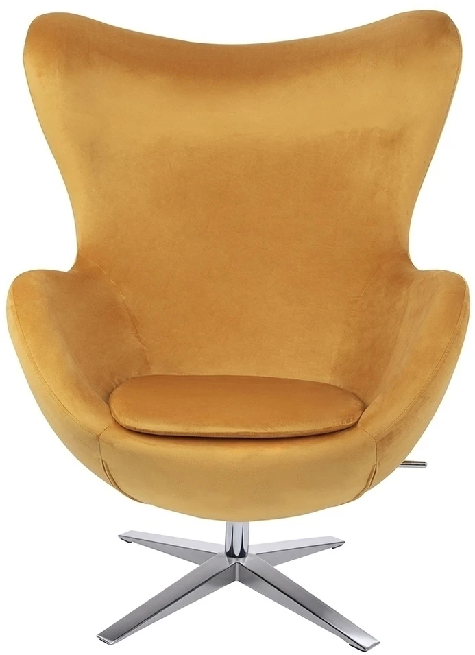 Fotelis EGG SZEROKI VELVET, geltonas