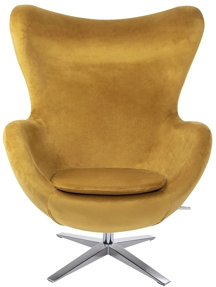 Fotelis EGG SZEROKI VELVET, geltonas