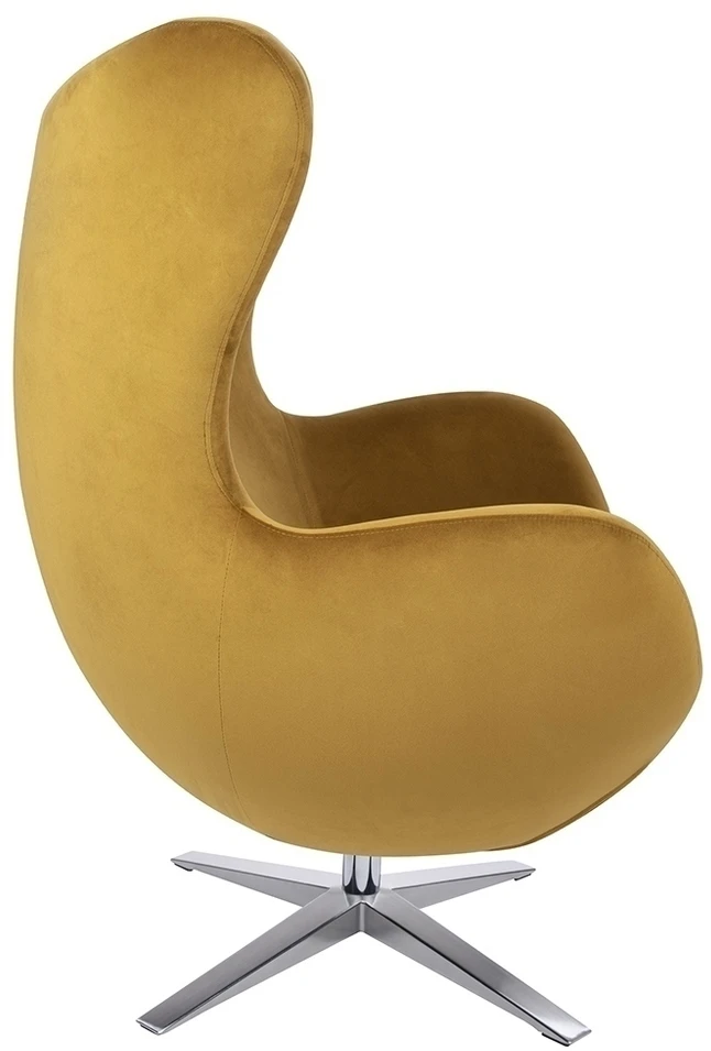 Fotelis EGG SZEROKI VELVET, geltonas