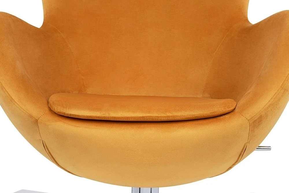 Fotelis EGG SZEROKI VELVET, geltonas