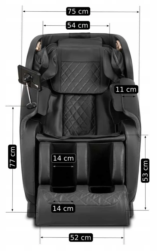 Mebel Elite Masažinis fotelis VX MAX, juodas, dirbtinė oda