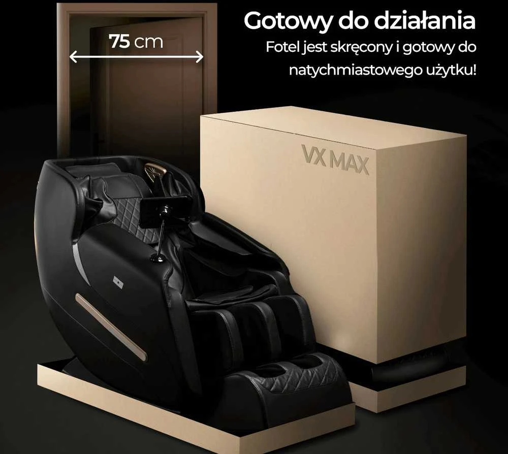 Mebel Elite Masažinis fotelis VX MAX, juodas, dirbtinė oda