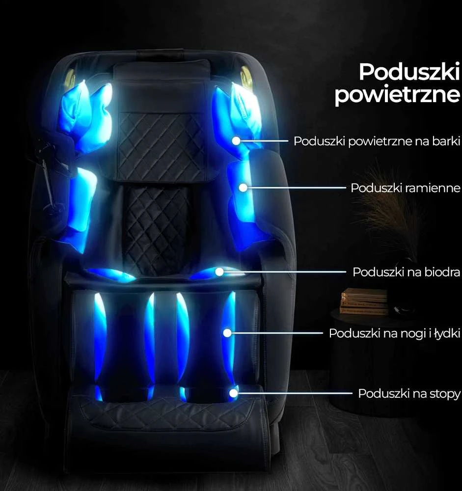 Mebel Elite Masažinis fotelis VX MAX, juodas, dirbtinė oda