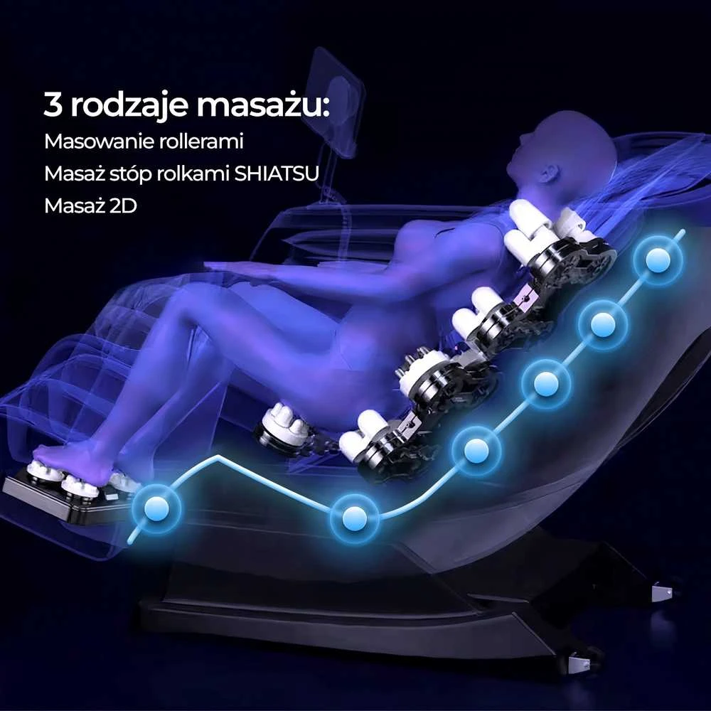 Mebel Elite Masažinis fotelis VX MAX, pilkas, aptrauktas ekologiška oda
