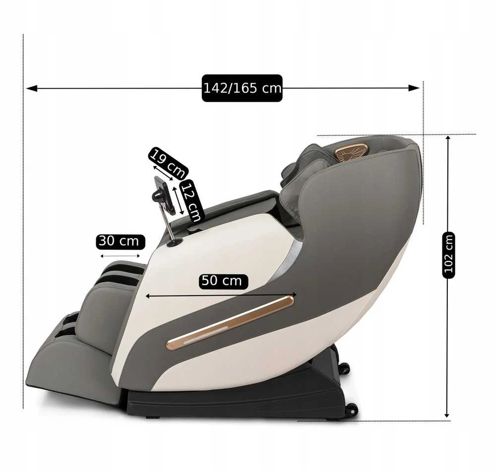 Mebel Elite Masažinis fotelis VX MAX, pilkas, aptrauktas ekologiška oda