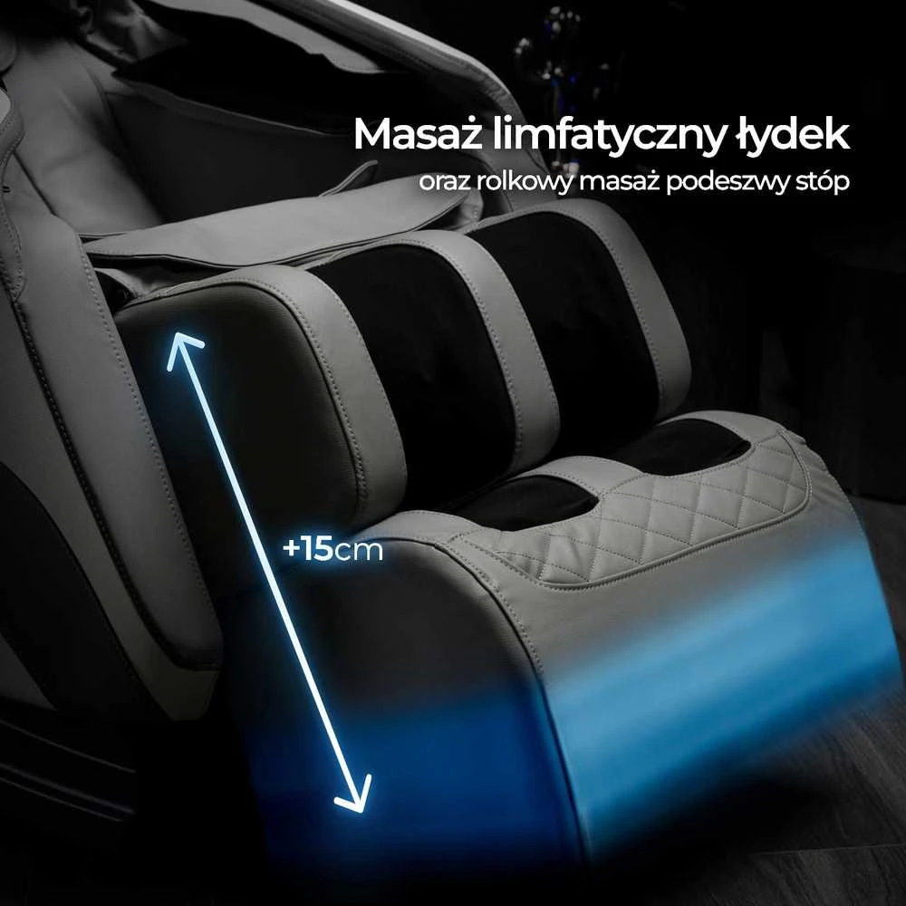 Mebel Elite Masažinis fotelis VX MAX, pilkas, aptrauktas ekologiška oda