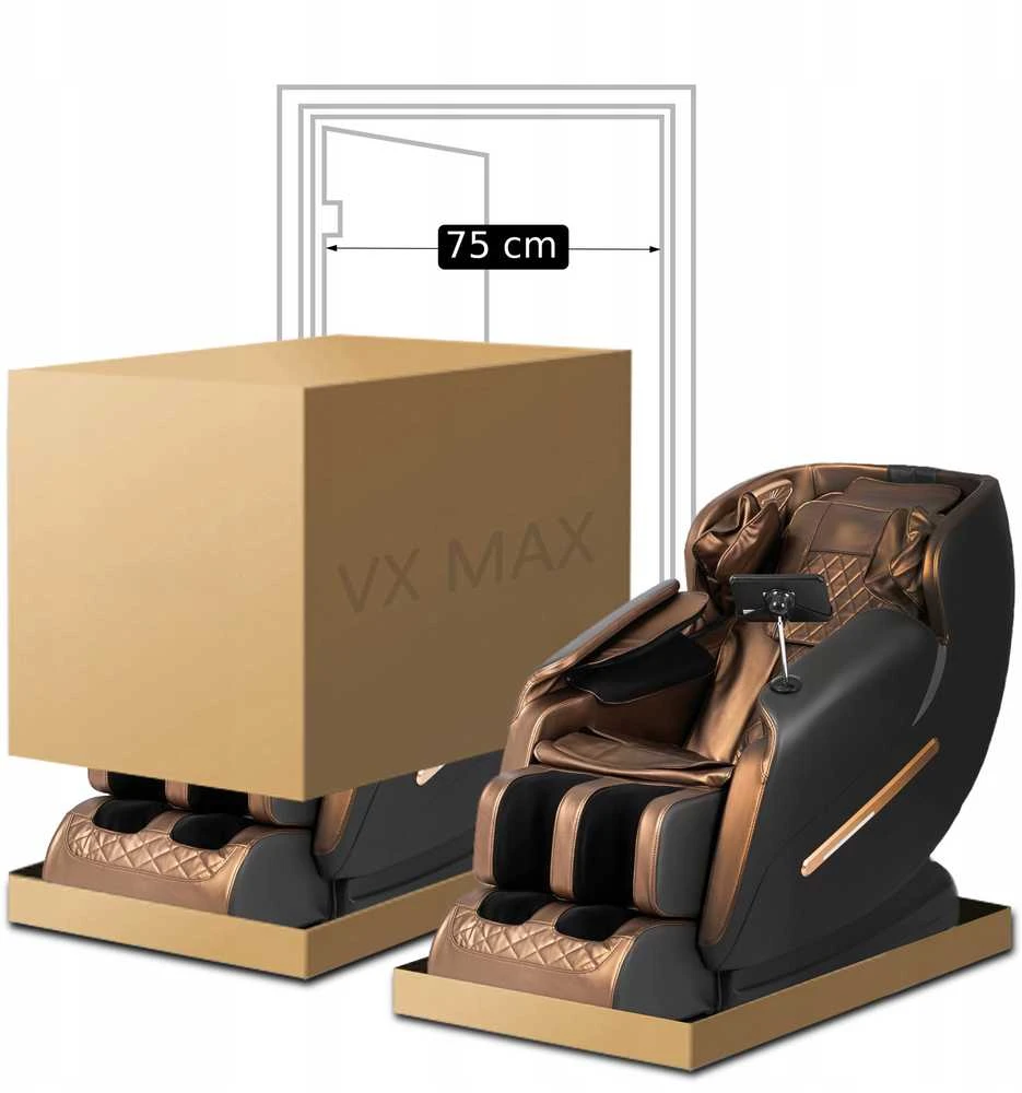 Mebel Elite Masažinis fotelis VX MAX, ruda eko oda