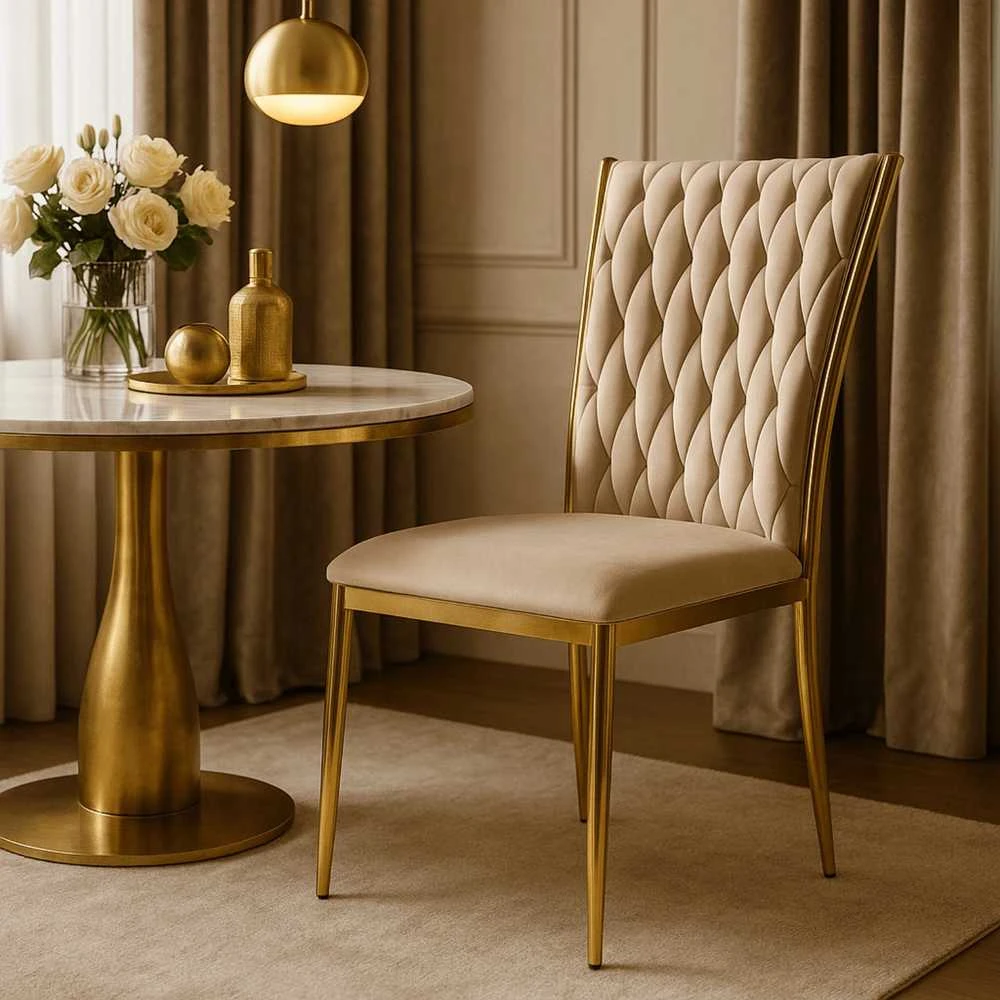 Krzesło DAN Kremowe Welurowe