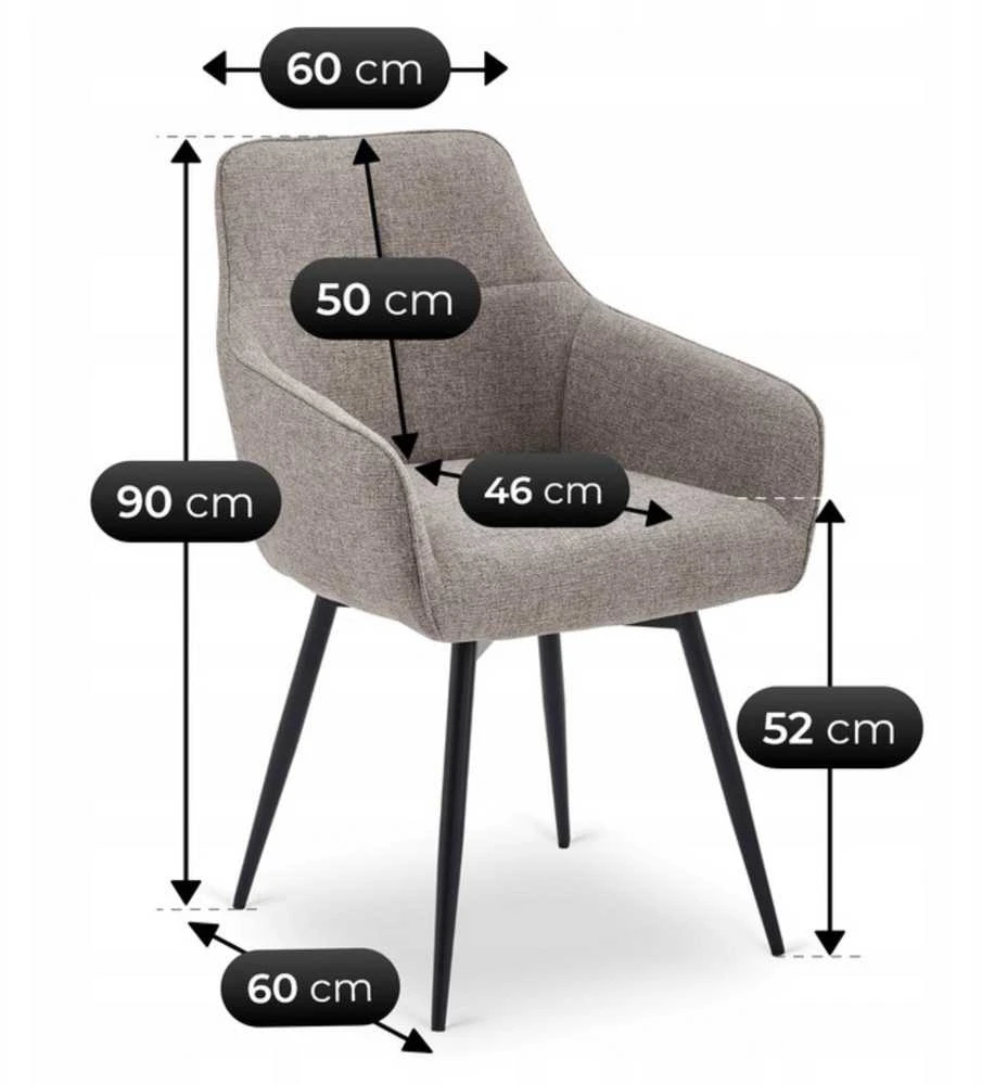 Minkštas besisukantis svetainės krėslas LARISA Cappuccino Modern