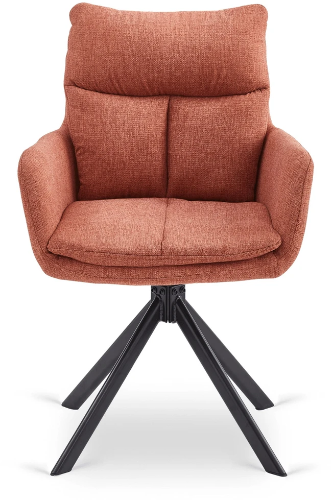 Mebel Elite Minkštas besisukantis svetainės krėslas PAUL Rude Modern