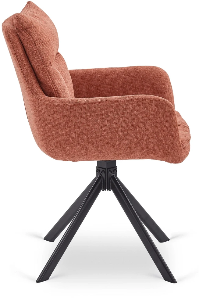 Mebel Elite Minkštas besisukantis svetainės krėslas PAUL Rude Modern