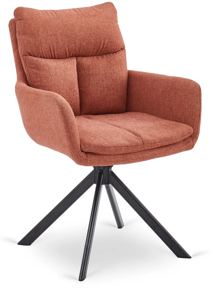 Mebel Elite Minkštas besisukantis svetainės krėslas PAUL Rude Modern