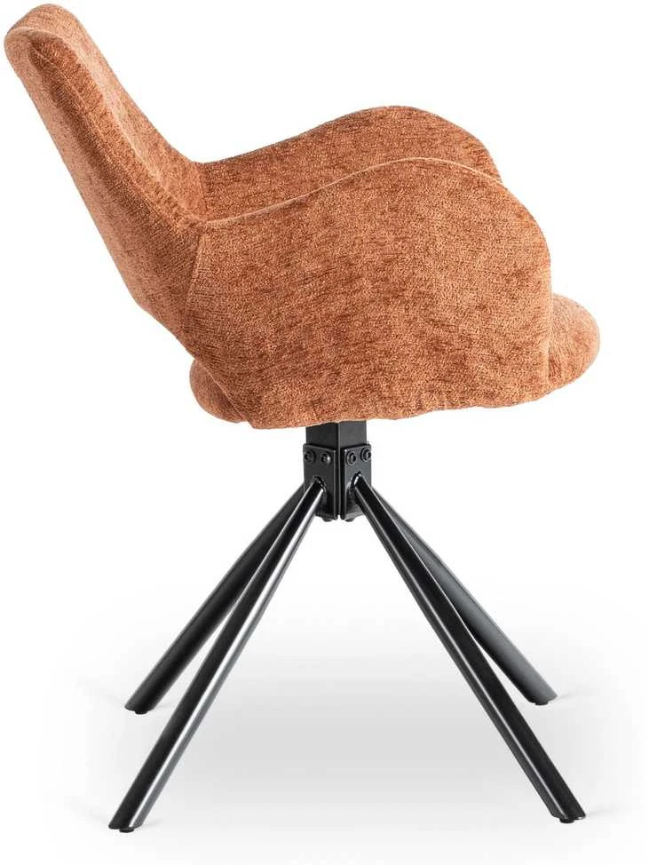 Fotelis Mebel Elite Minkštas Svetainės Krėslas FLAY RUDAS