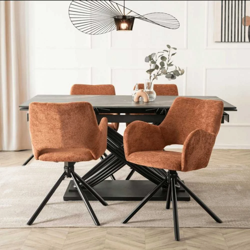 Fotelis Mebel Elite Minkštas Svetainės Krėslas FLAY RUDAS
