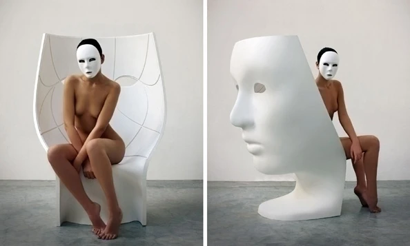 Fotelis NEMO FACE CHAIR, baltas, plastikinis