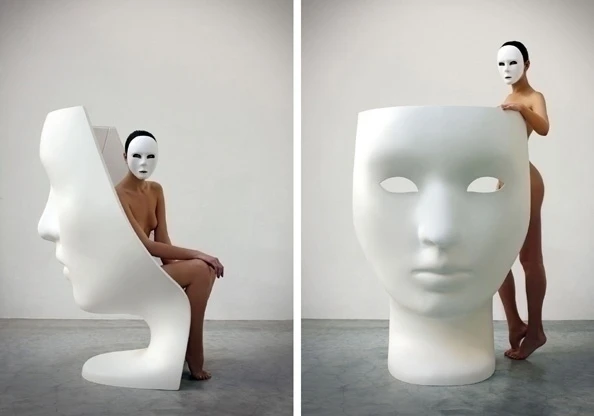 Fotelis NEMO FACE CHAIR, baltas, plastikinis