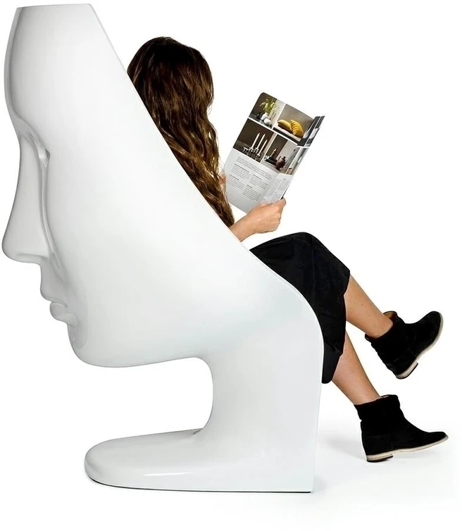 Fotelis NEMO FACE CHAIR, baltas, plastikinis