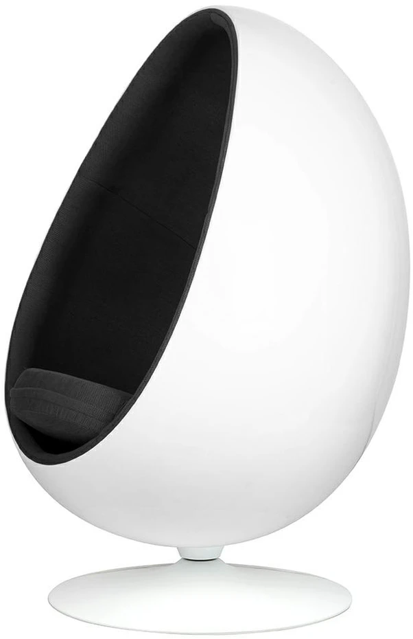 Fotelis OVALIA, juodos/baltos sp.