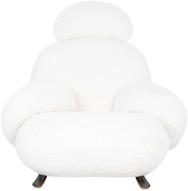 Fotelis PLUSH FUR, baltas
