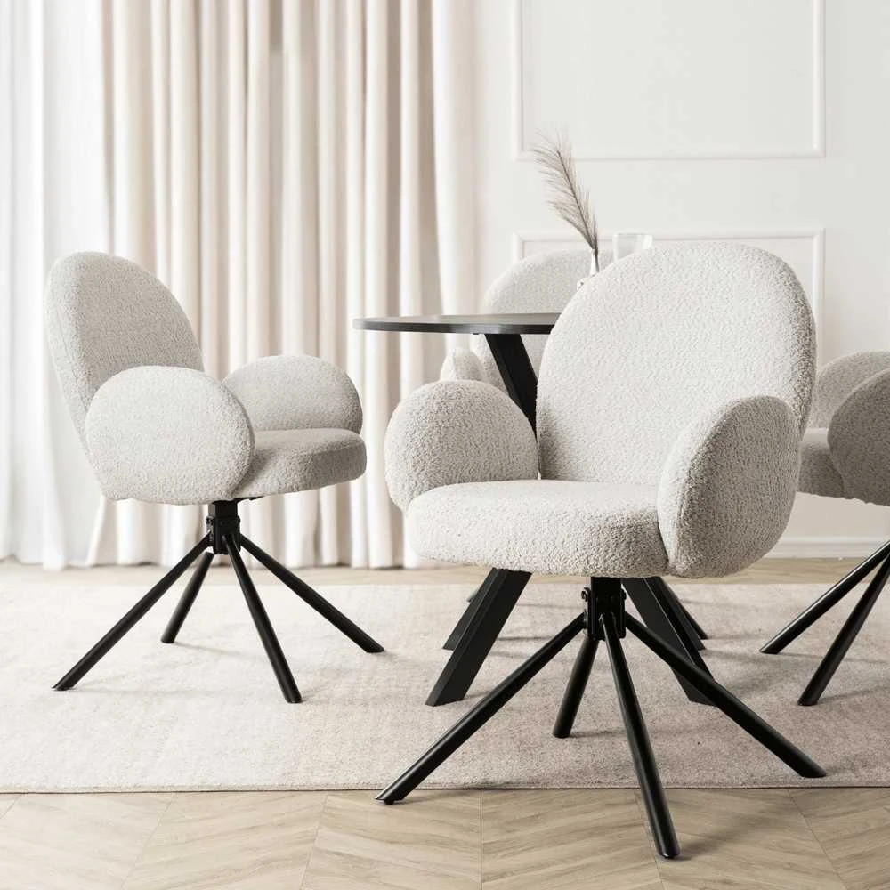 Mikso Minkštas besisukantis svetainės krėslas MIKSO Modern pilkos spalvos