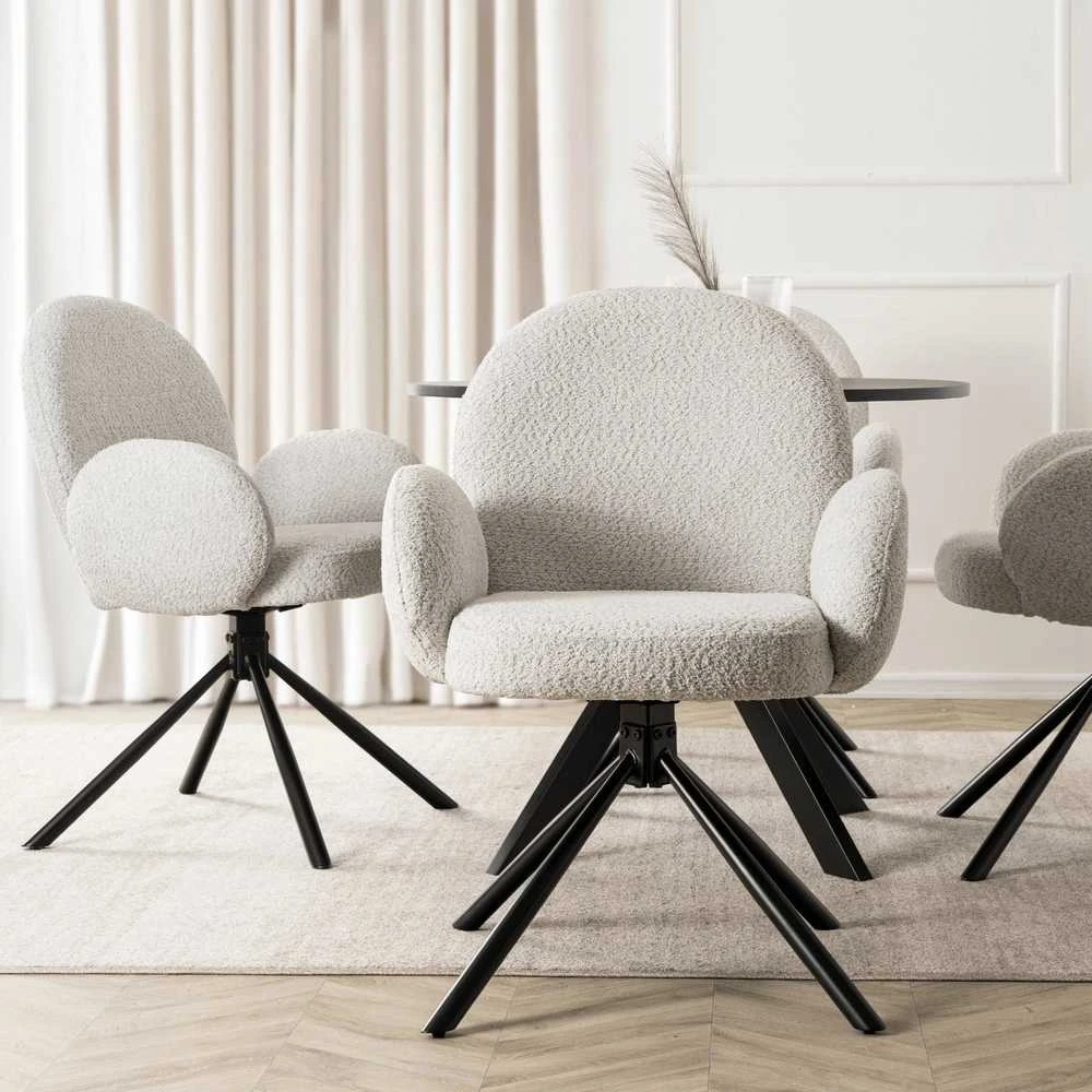 Mikso Minkštas besisukantis svetainės krėslas MIKSO Modern pilkos spalvos