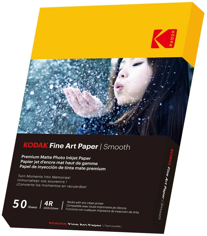 Spausdintuvo Popierius - Kodak Fine Art Smooth Foto Popierius 10 × 15 cm, 230 g/m², 50 Lapų