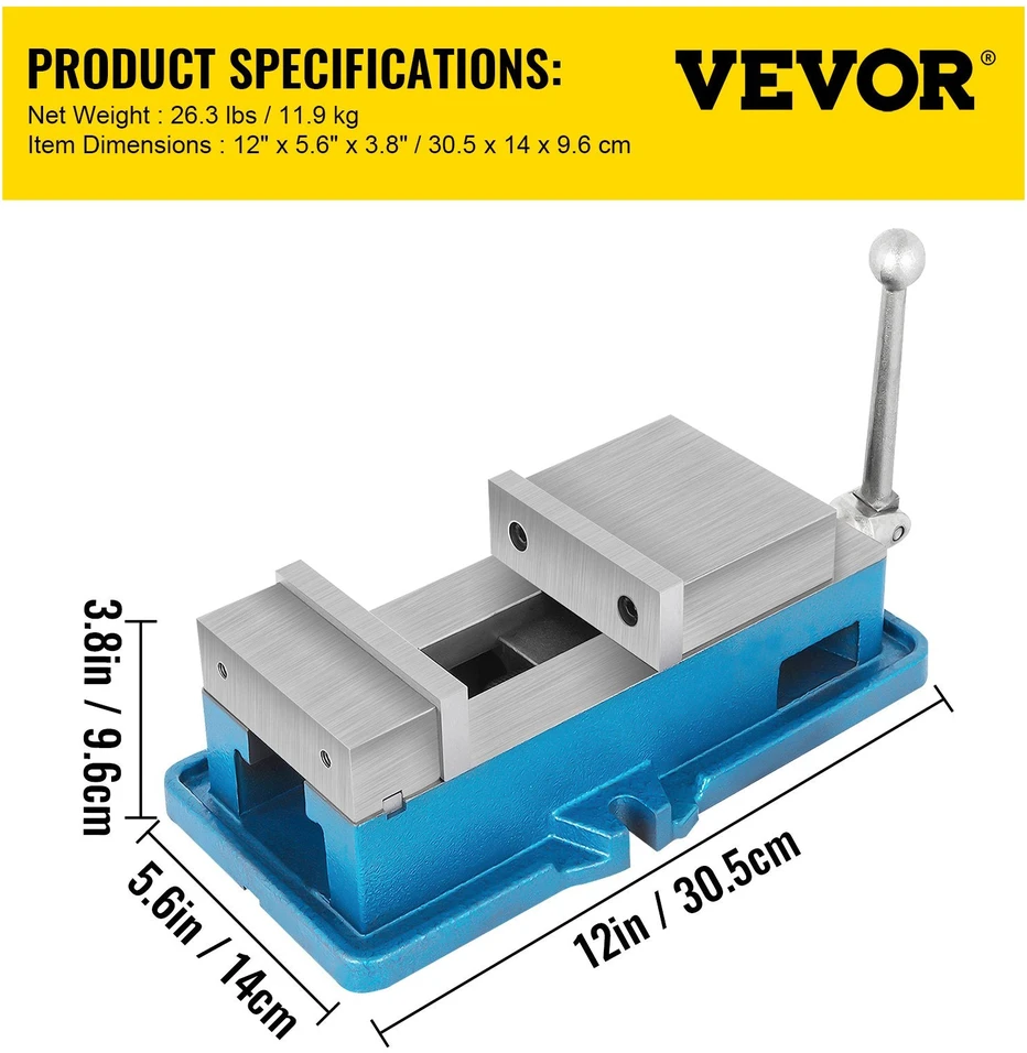 VEVOR Nejudantis frezavimo prispaudimo spaustuvas, 10 cm