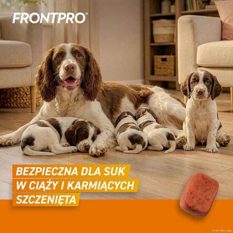 FRP FRONTPRO Tabletės nuo blusų ir erkių šuniui (>10-25 kg) – 3x 68mg