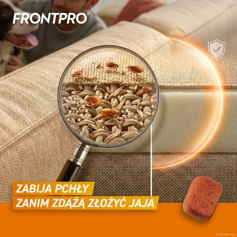 FRP FRONTPRO Tabletės nuo blusų ir erkių šuniui (>10-25 kg) – 3x 68mg