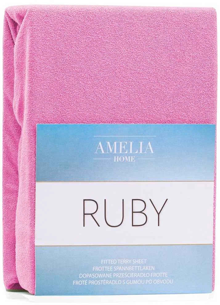 Frotinė paklodė su guma rožinės spalvos Amelia Home Ruby